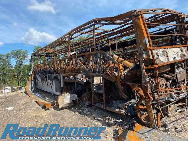 Bus Towing Company Wrecked Burnt Bus 1