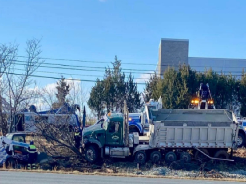 dump truck towing Sterling